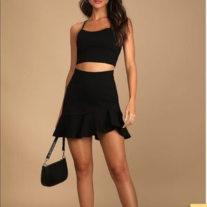 Catch My Eye Black Two-Piece Lace-Up Mini Dress Lulus NWT NEVER WORN